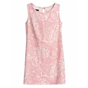 Talbots Pink White Floral Shift Dress Size 2 Sleeveless Cotton